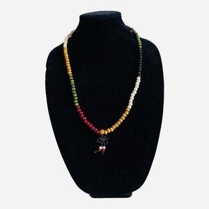 Multicolor Wooden Beaded Japamala Rosary Necklace Bracelet Meditation New